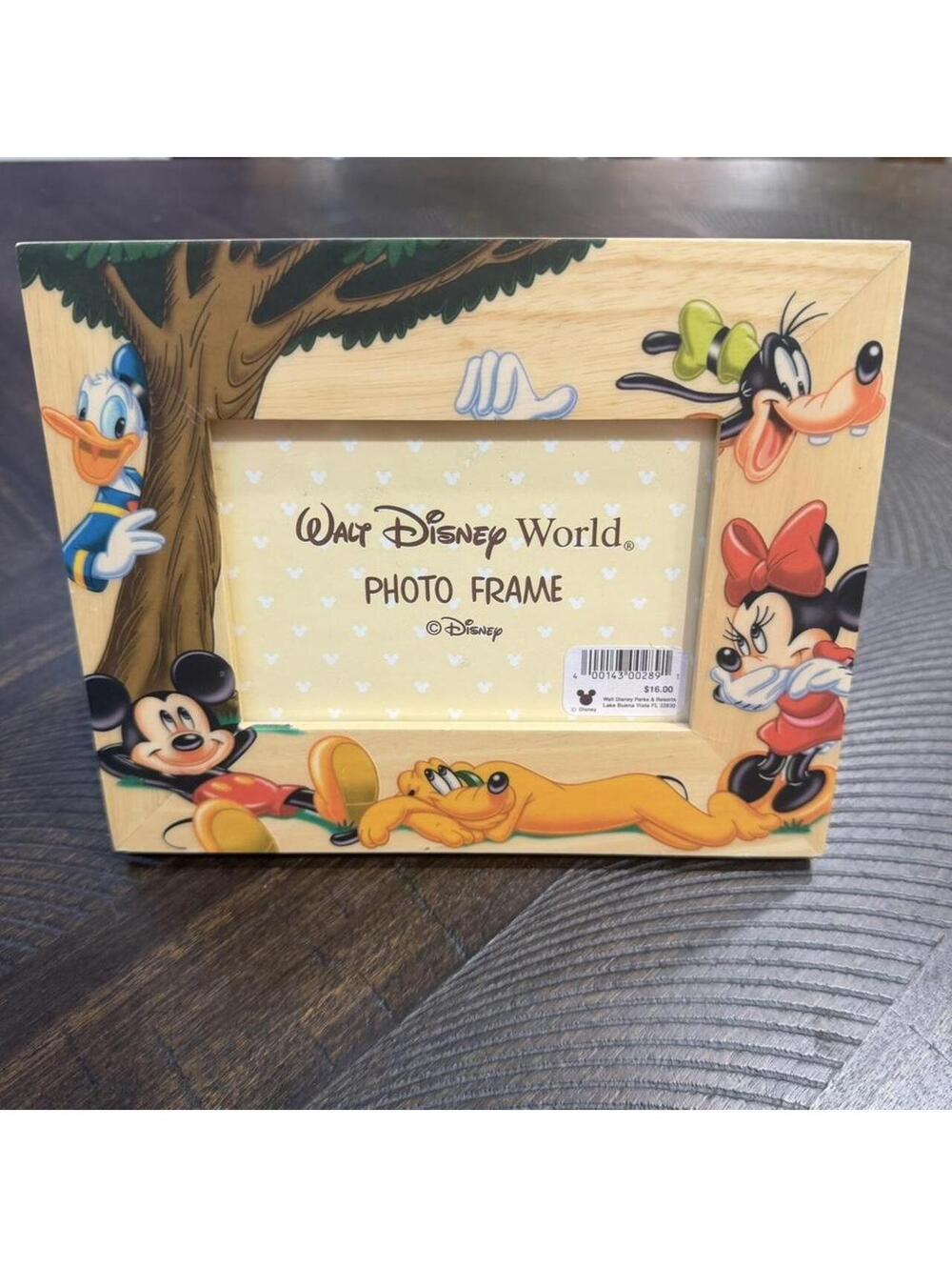Vintage Walt Disney World Mickey Mouse & Friends Wooden Photo Frame